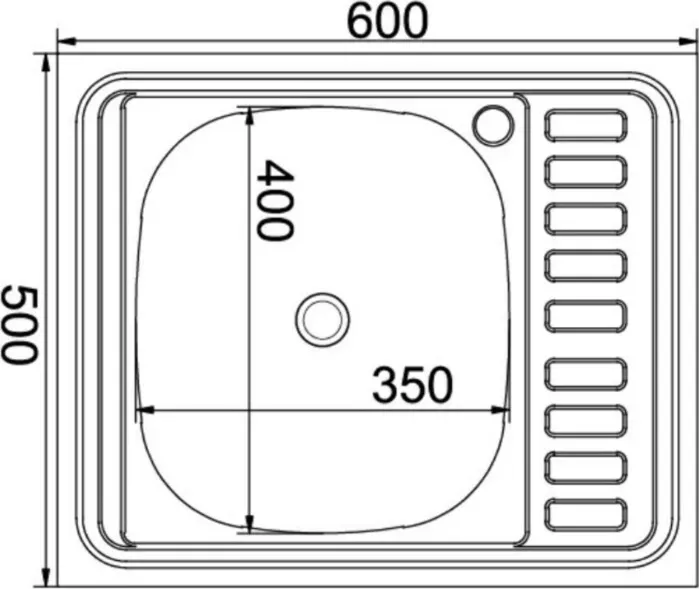 Фото №2 Мойка кухонная Mixline 60x50 нержавеющая сталь (4640030862405)