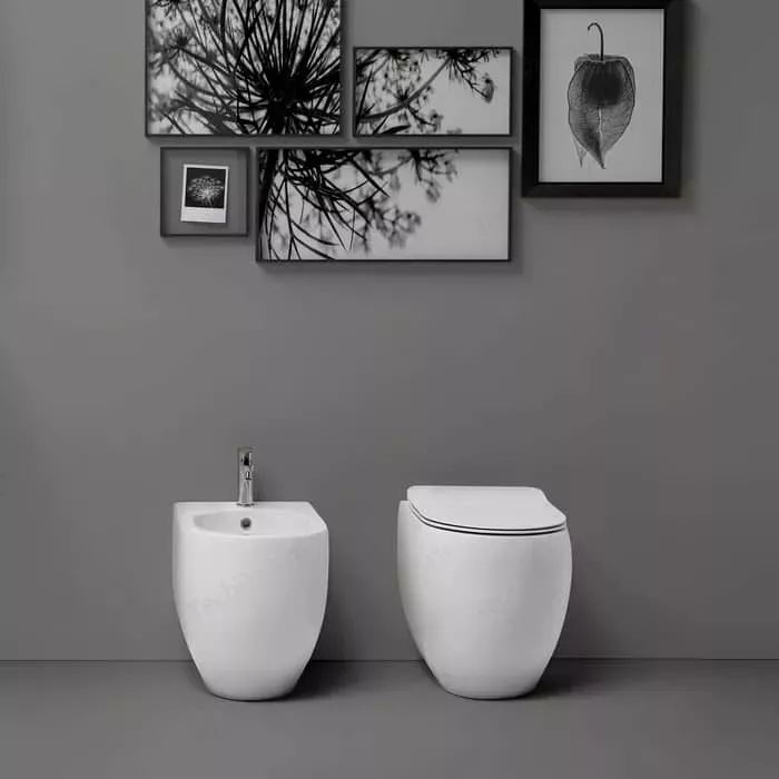 Фото №8 Унитаз приставной Kerasan Flo Slim 3112 безободковый, с сиденьем микролифт