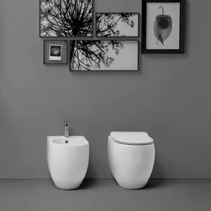 Фото №5 Унитаз приставной Kerasan Flo Slim 3112 безободковый, с сиденьем микролифт