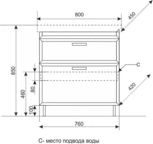 Фото №2 Тумба с раковиной Style line с Лотос Люкс 80 белая (2000949095974, S-UM-COM80/1-w)