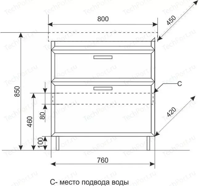 Фото №5 Тумба с раковиной Style line с Лотос Люкс 80 белая (2000949095974, S-UM-COM80/1-w)