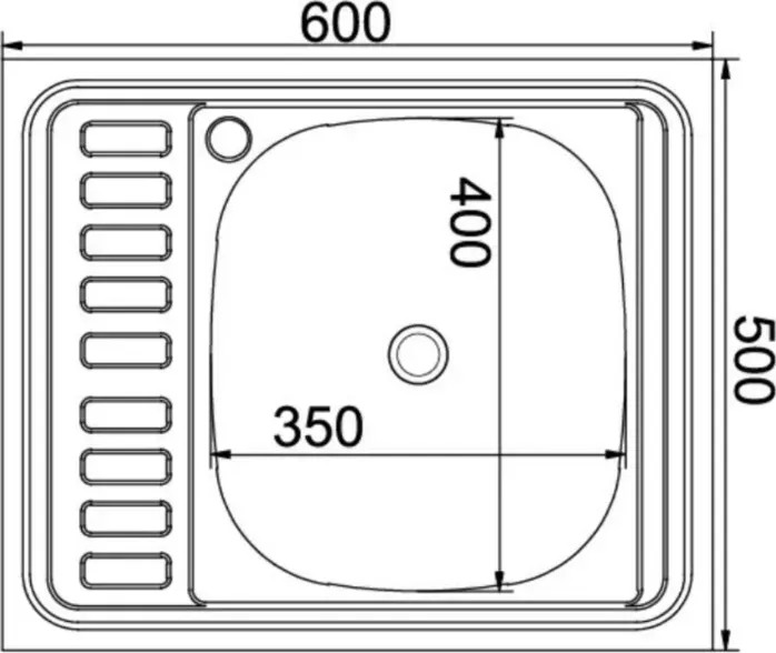 Фото №2 Мойка кухонная Mixline 60x50 нержавеющая сталь (4640030862412)