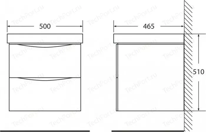 Фото №4 Тумба под раковину BELBANGO Fly 50 rovere nature (FLY-500-2C-SO-RN-P)