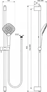 Фото №2 Душевой гарнитур Ideal Standard Idealrain Evo Jet Diamond Xl3 (B1764AA)