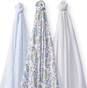 Фото №3 Набор пеленок SwaddleDesigns SwaddleLite Paisley Blue (SD-444B)