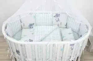 Фото №1 Бортик в кроватку AmaroBaby в WB 12 предметов (12 подушек-бортиков) В ЛЕСУ (серый)