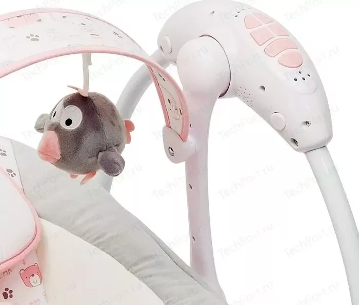 Фото №5 Электронные качели AmaroBaby Swinging Baby GRAY-PINK (серо-розовый)