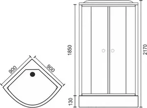 Фото №4 Душевая кабина Royal Bath HK6 90х90х217 стекло белое/шиншилла (RB90HK6-WC-CH)