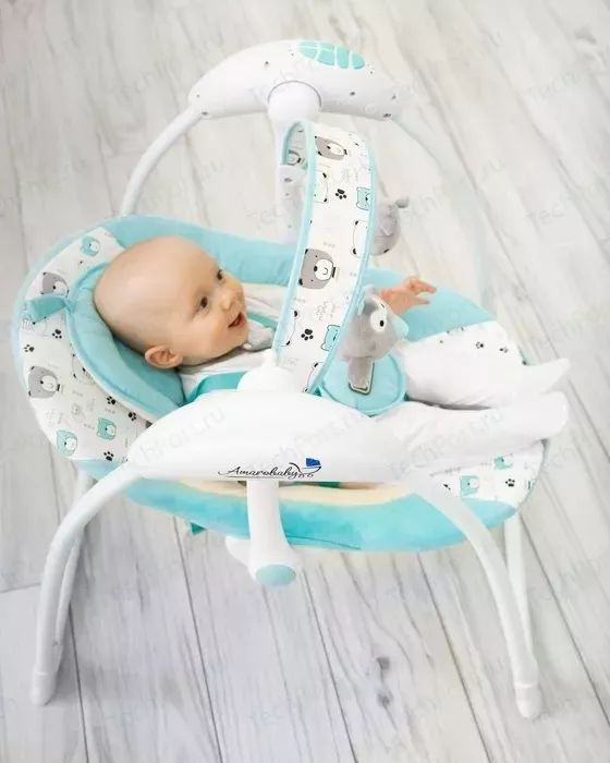 Фото №4 Электронные качели AmaroBaby Swinging Baby TURQUOISE (бирюзовый)