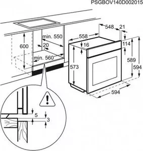 Фото №3 Встраиваемый комплект ELECTROLUX EHF 96547 XK + EOB 53434 AX