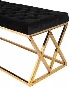 Фото №3 Банкетка Stool Group -скамейка Инсигния вельвет черный/сталь золото Bench-011-TG