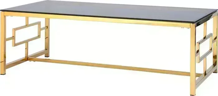Фото №1 Стол журнальный Stool Group Бруклин стекло smoke/сталь золото ECT-013-TG-SK