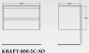 Фото №3 Тумба с раковиной BELBANGO с Kraft 80, Bianco Opaco (KRAFT-800-2C-SO-BO, BB800ETL)