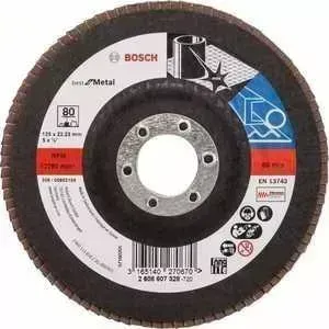 Круг лепестковый торцевой BOSCH 125х22.2мм K80 Best for Metal (2.608.607.328)