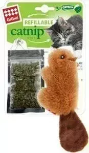Фото №1 Игрушка GiGwi Refillable Catnip бобрёнок с кошачей мятой для кошек (75301)
