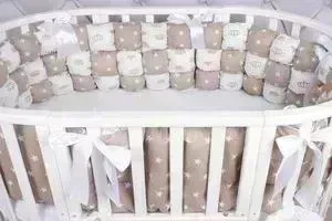 Борт в кроватку AmaroBaby в 6 предметов (6 подушек-бортиков) Бонбон Royal care (бязь, коричневый)