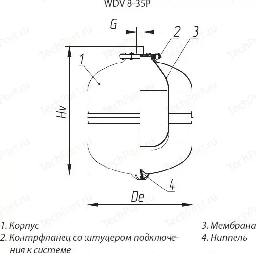 Фото №4 Мембранный бак WESTER для системы ГВС и гелиосистем Premium WDV 24 нержавейка (0-14-0380)