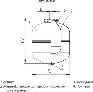 Фото №2 Мембранный бак WESTER для системы ГВС и гелиосистем Premium WDV 24 нержавейка (0-14-0380)