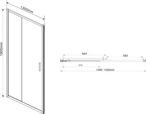 Фото №1 Душевая дверь Vincea Garda VDS-1G 130x190 профиль хром, стекло прозрачное (VDS-1G130CL)