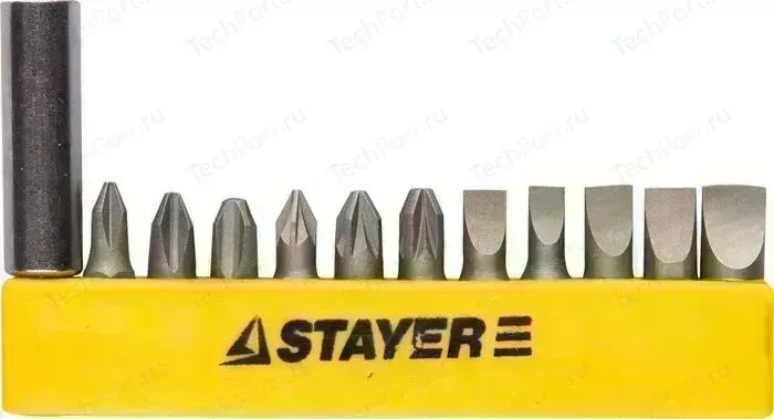 Фото №1 Набор бит STAYER Master с магнитным держателем 12 предметов (2609-H12_z01)
