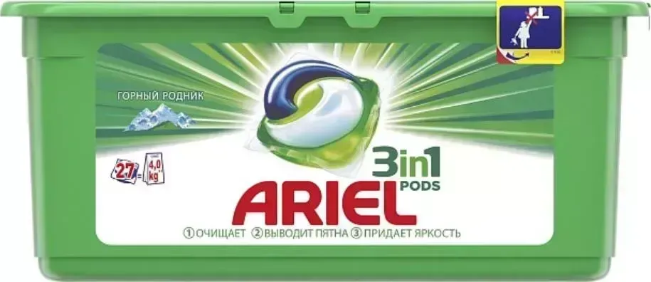 Средство для стирки ARIEL LiquidCaps Color (Горный родник) 27Х27г