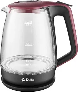 Фото №3 Чайник электрический DELTA Lux DL-1331 черный с красным