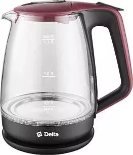Фото №2 Чайник электрический DELTA Lux DL-1331 черный с красным
