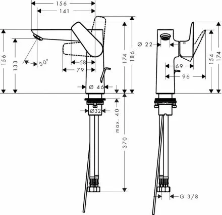 Фото №2 Смеситель для раковины Hansgrohe HansGrohe Talis E 71754700