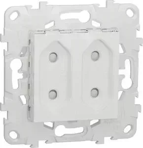 Розетка Schneider Electric двойная Unica New б/з со шторками NU503118