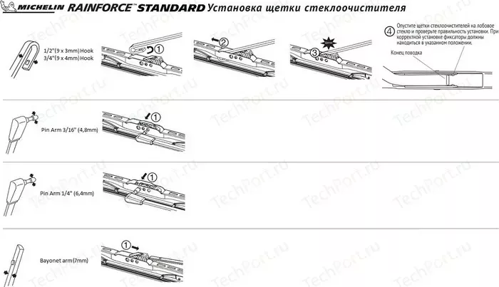Фото №9 Щетки стеклоочистителя MICHELIN 560мм/450мм, каркасные, 2шт (K13922-18)
