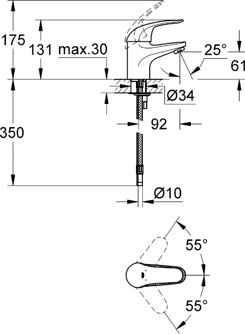 Фото №2 Смеситель для раковины Grohe Euroeco 32734000