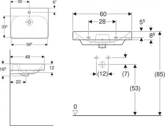 Фото №2 Раковина Geberit Smyle Square 500.229.01.1