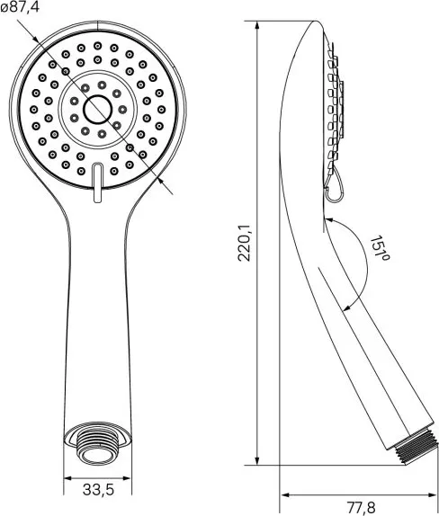 Фото №2 Душевая лейка Milardo Hand Shower 3F 3803F87M18