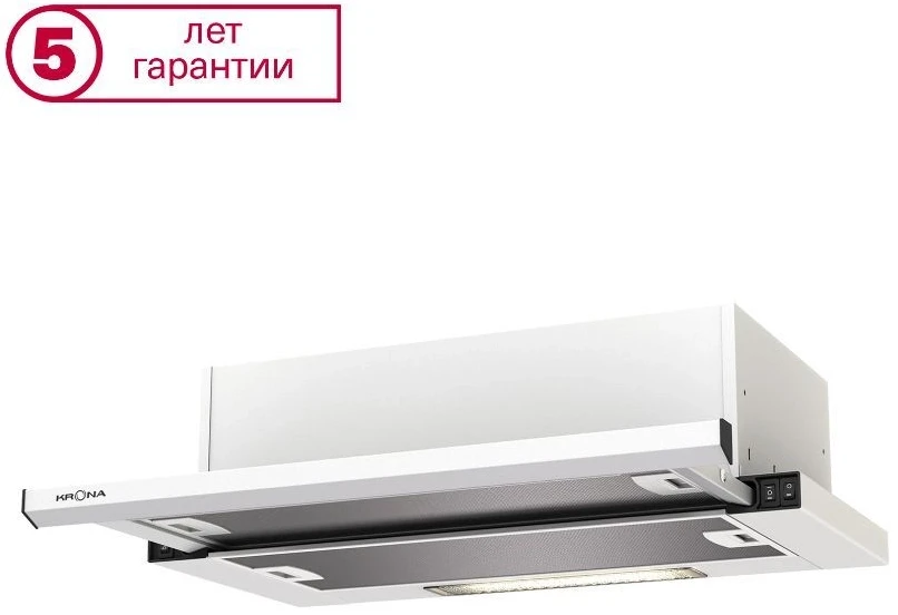 Фото №3 Вытяжка KRONA Kamilla slim 600 white (2 мотора)