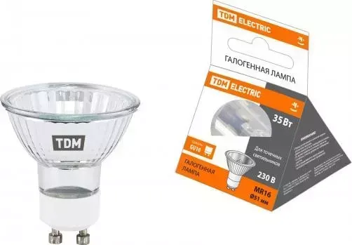 Лампа TDM ELECTRIC галогенная с отражателем MR16 (JCDRC) - 35 Вт - 230 В - GU10