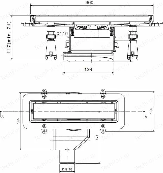 Фото №3 Душевой лоток PESTAN Confluo Premium White Glass Line 300 мм (13000280)