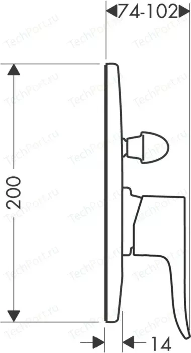 Фото №1 Смеситель для ванны Hansgrohe Metris механизма 31741180, хром (31484000)