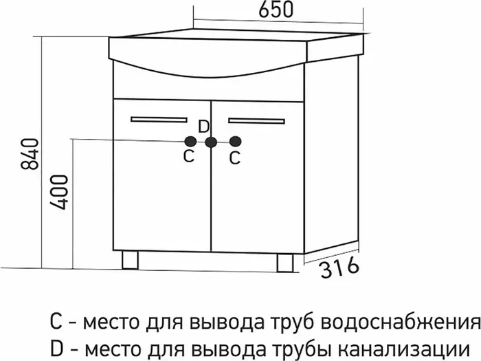 Фото №3 Мебель для ванной Mixline Росток 65 белая