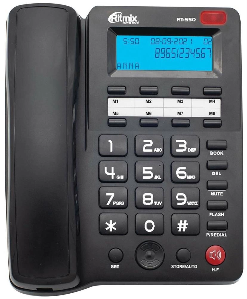 Фото №4 Проводной телефон RITMIX RT-550 black